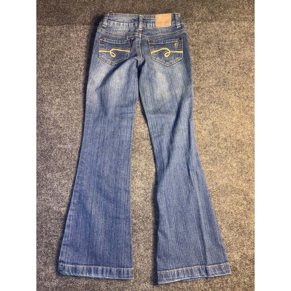 Limited Too Premium Flared Jeans‎ Womens 10S Blue Denim High Waist 2-Button Fly